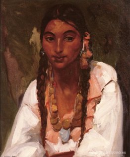 Chica gitana de blanco