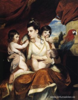 Lady Cockburn y sus tres hijos mayores