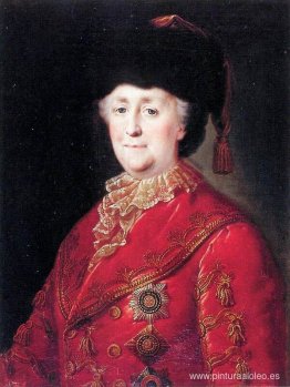 Retrato de la emperatriz Catalina II con traje de viaje