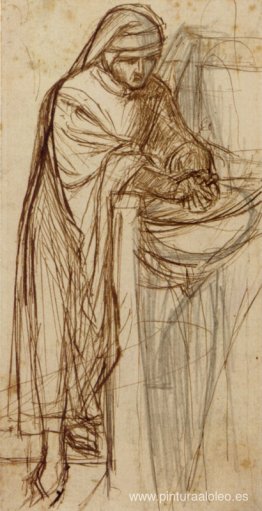 Boceto de Dante en Verona, con un estudio preliminar del persona