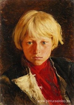 retrato, de, niño