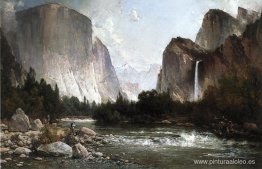 Pesca piute en el río Merced, valle de Yosemite 1891