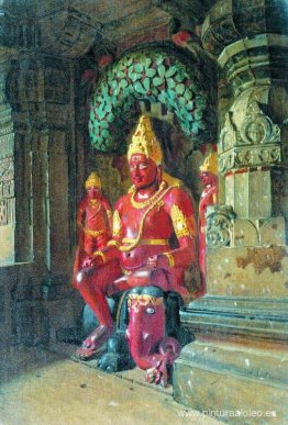 Estatua de Vishnu en el templo de Indra en Ellora