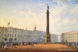 Vista de la Plaza del Palacio y el Palacio de Invierno en San Pe