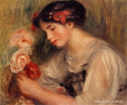 Retrato de Gabrielle (joven con flores)