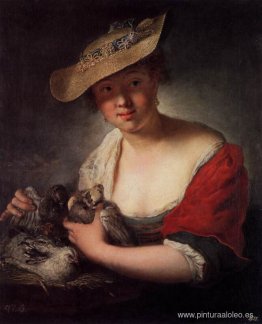 niña con palomas