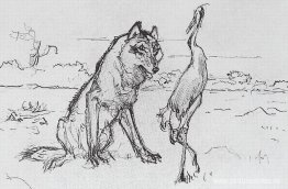 El lobo y la grulla