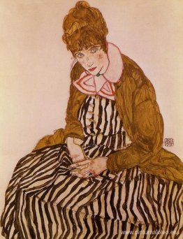 Edith Schiele, sentada