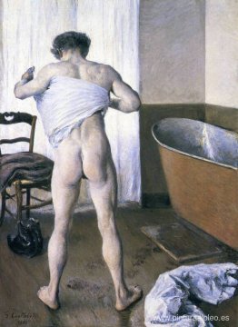 Hombre en su baño