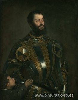 Retrato de Alfonso d`Avalos, con armadura y paje