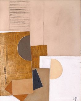 Abstracto en blanco, gris y ocre.