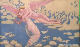 Panel 7. Cupido llevando a Psique al cielo