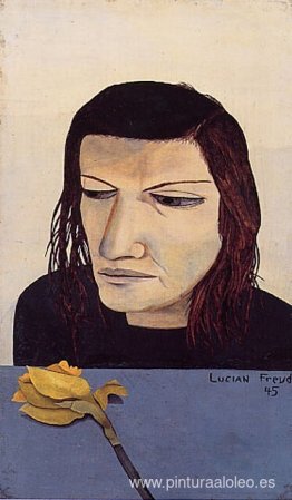 mujer con un narciso