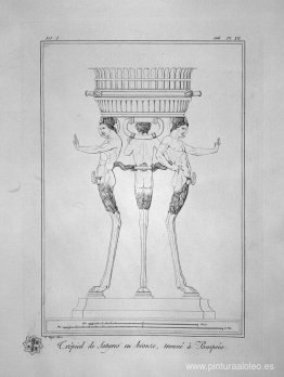 Trípode con sátiros, encontrado en Pompeya (inc. en esquema)