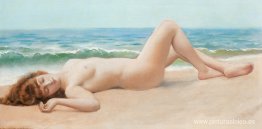 desnudo en la playa