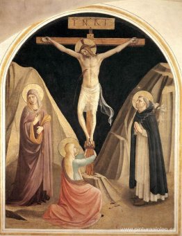 Crucifixión con la Virgen, María Magdalena y Santo Domingo