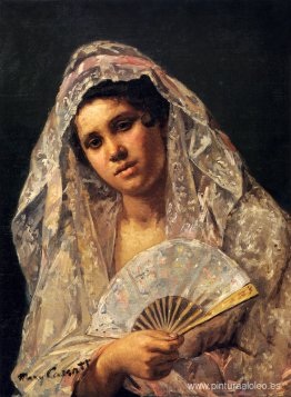 Bailarina española con mantilla de encaje