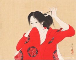 Bijin en kimono rojo