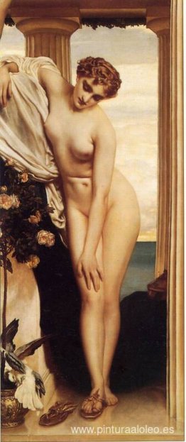 Venus desnudándose para el baño.