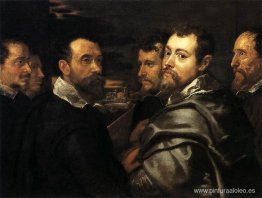 Autorretrato en círculo de amigos de Mantua