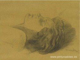 Cabeza de mujer dormida