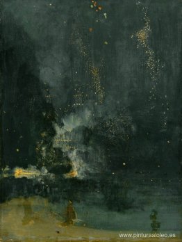 Nocturno en negro y dorado, el cohete que cae