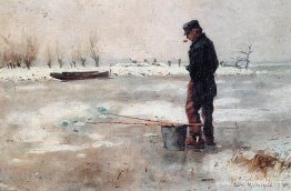 Pescador en el hielo