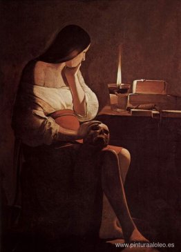 María Magdalena con una luz de noche