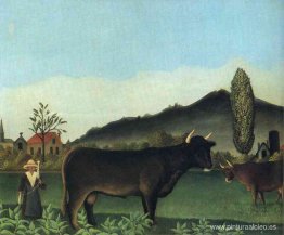 (Paisaje con vaca)