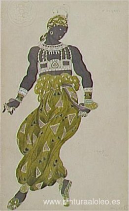 Negro oro Dibujo traje de Shéhérazade, ballet Diaghilev