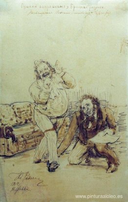 Pushkin en casa de Karl Bryullov