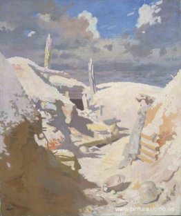 El refugio de un artillero en una trinchera, Thiepval 1917