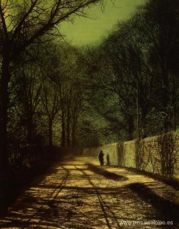 Las sombras de los árboles en la pared del parque, Roundhay Park