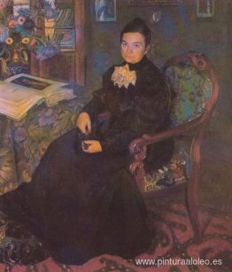 Retrato de E.Kustodieva, madre del artista