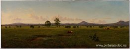 Vista de los Alpes de Gippsland, desde Bushy Park en el río Avon