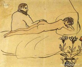 Desnudo con Picasso a sus pies