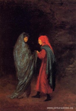 Dante y Virgilio a la entrada del infierno