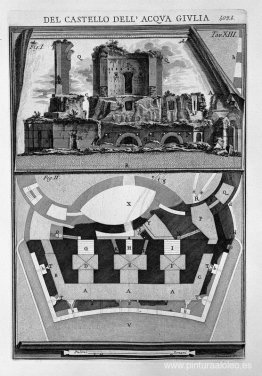 Plano y alzado de las ruinas del castillo despojados de cualquie