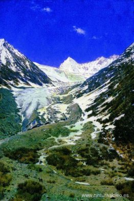 Glaciar en el camino de Cachemira a Ladakh