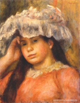 mujer joven, llevando, un, sombrero