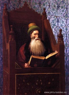 Mufti leyendo en su taburete de oración