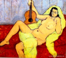 Desnudo con guitarra