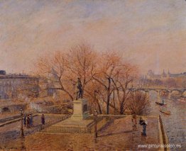 Pont Neuf, la estatua de Enrique IV, tiempo soleado, mañana