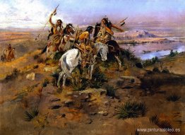 Indios descubriendo a Lewis y Clark