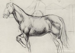 Boceto para el cuadro Bañando al caballo rojo 