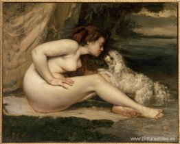 Desnudo femenino con un perro (Retrato de Leotine Renaude)