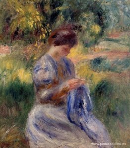 La bordadora (Mujer bordando en un jardín)