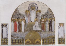 Iglesia Am Steinhof, diseño de mosaico para el altar mayor