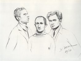 Retrato de tres pintores (Kukriniksi). MV Kupriyanov, P.N. Krilo