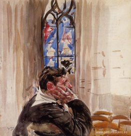 retrato de un hombre en la iglesia